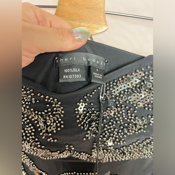 NWT Sheri Bodell silk sequined strapless dress - Picture 4 of 10